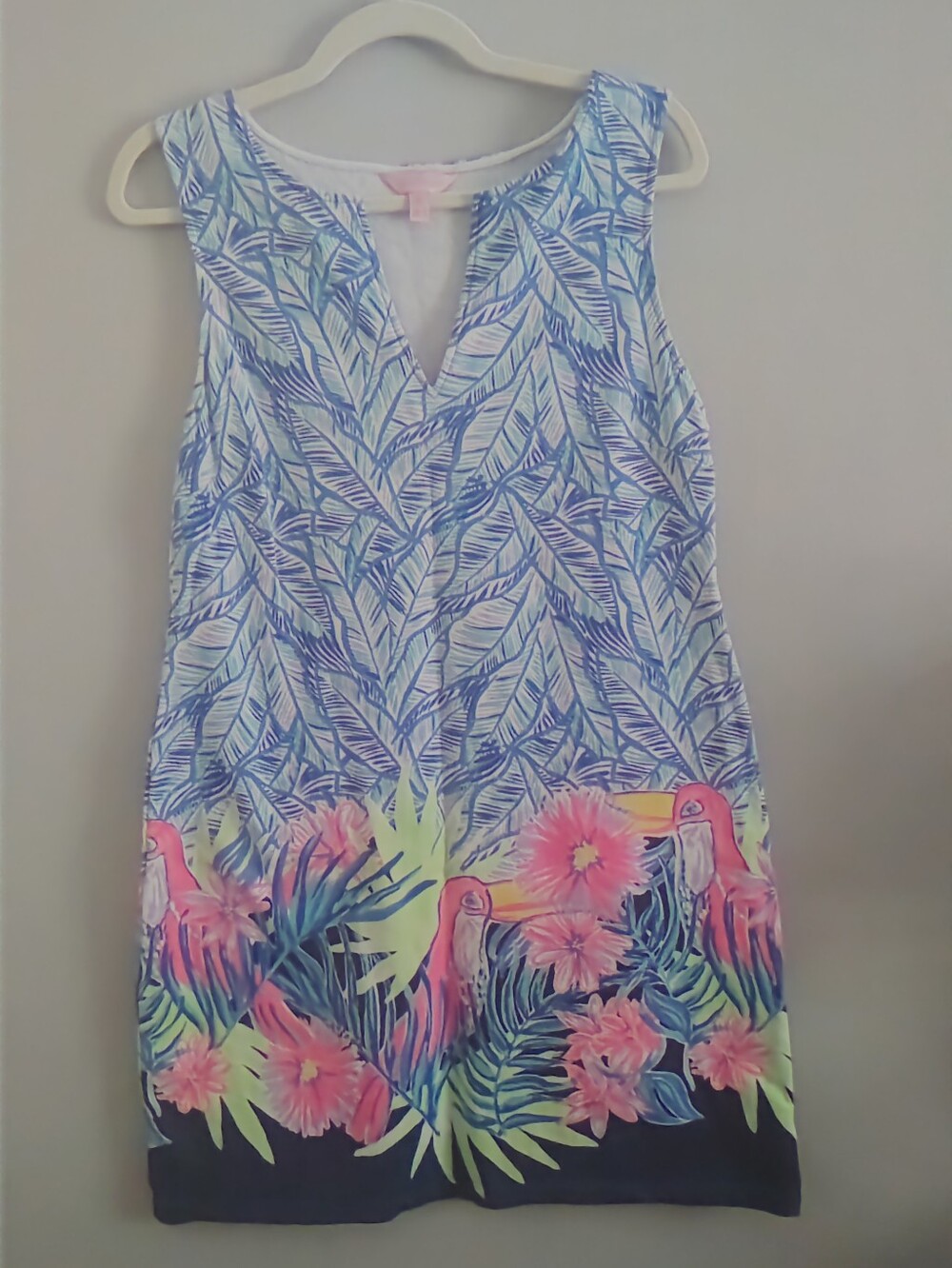 Lilly Pulitzer Harper Bennet Blue Lets Mango French Terry Stretch Shift Dress